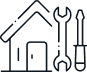 Roof repair tools icon