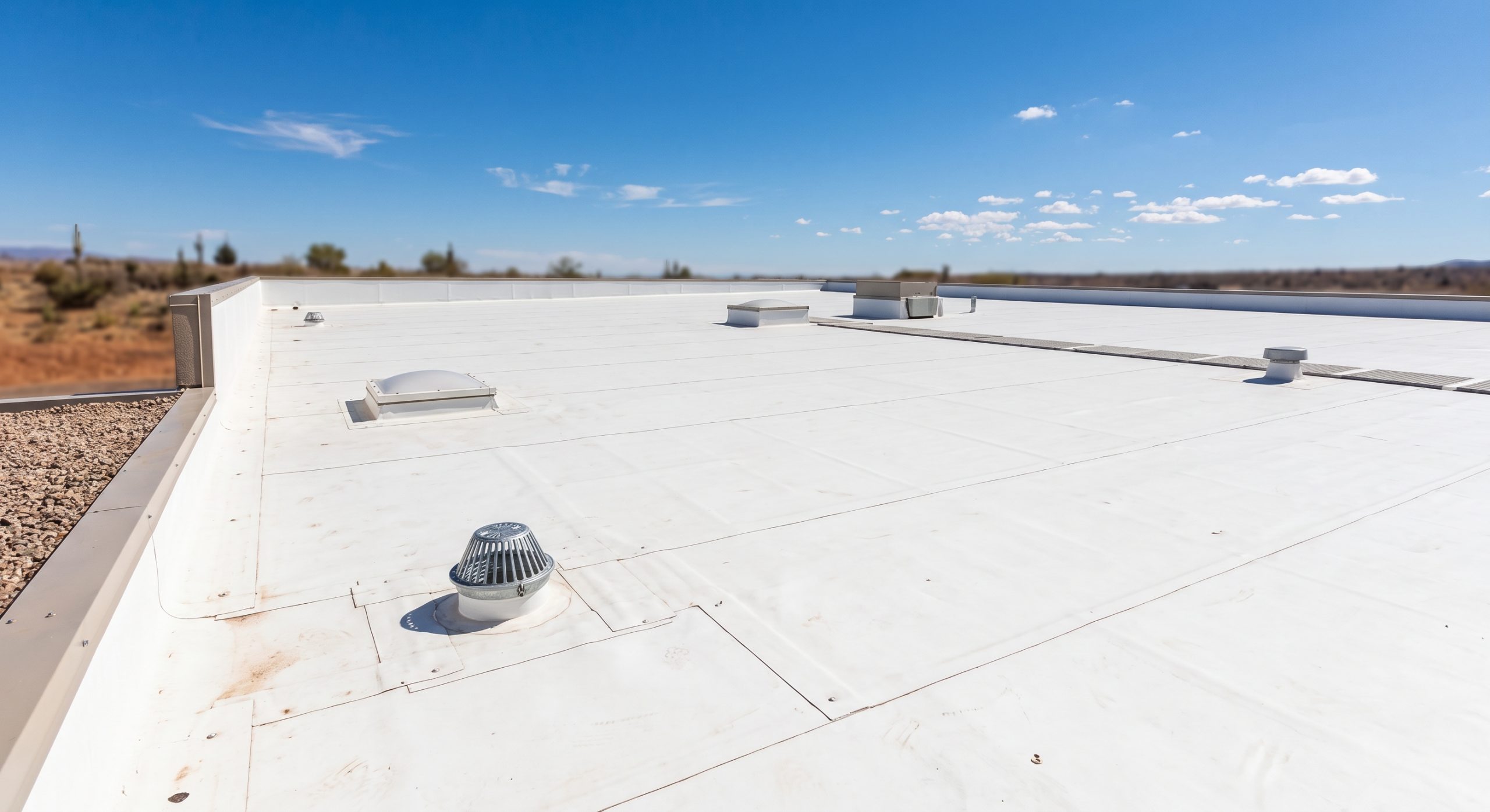 A commercial roof undergoing commercial roof repair in Northern Arizona